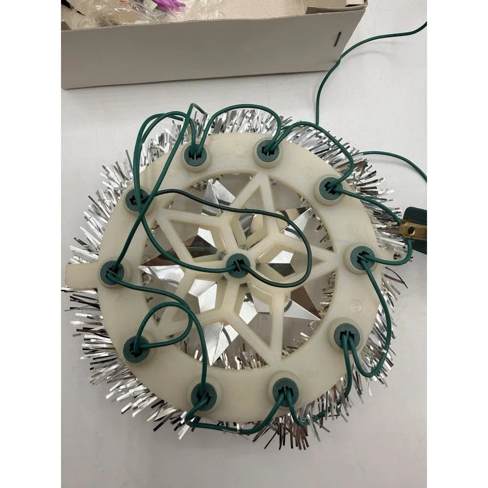 Vintage 11 Lite Mini Star Christmas Tree Top Single Flashing Topper w/ Box